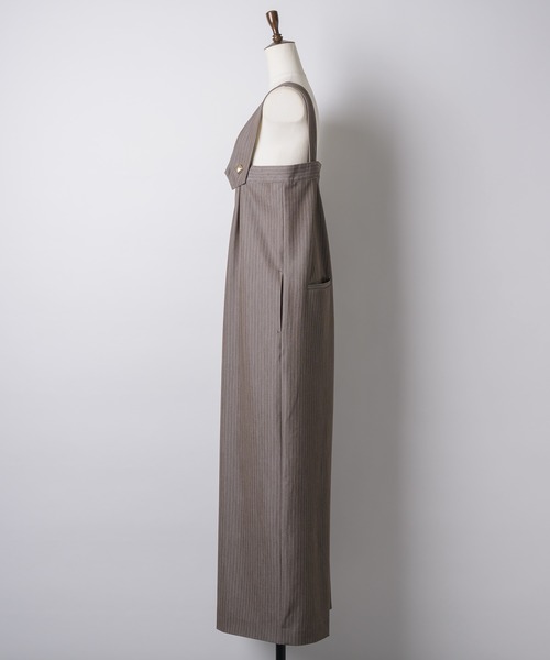 room153（ルームイチゴサン）の「ピンストライプオールインワン（つなぎ/オールインワン・レディース・グレイッシュベージュ・0/1）」の8枚目の写真