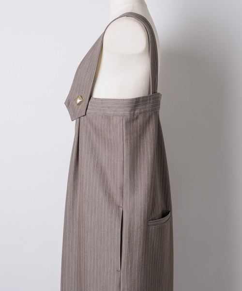 room153（ルームイチゴサン）の「ピンストライプオールインワン（つなぎ/オールインワン・レディース・グレイッシュベージュ・0/1）」の12枚目の写真