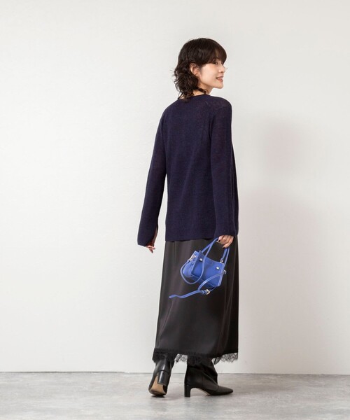 NOLLEY’S Sophi（ノーリーズソフィ）の「ウォッシャブルトリミングレースサテンキャミワンピース（ワンピース・レディース・ブラック/オフホワイト・38）」の11枚目の写真