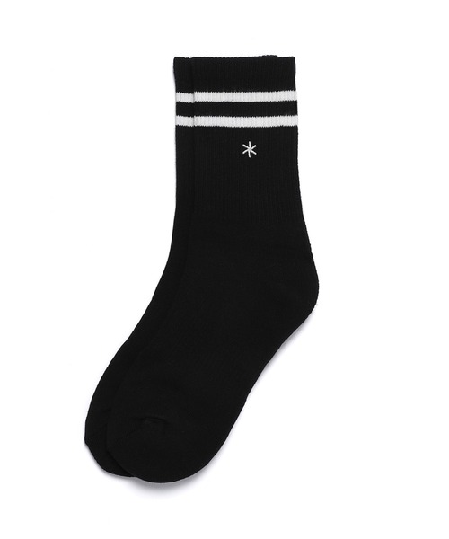 Snow Peak(スノーピーク)の「Snow Peak / Asterisk Crew Socks 24 アスタリスククルーソックス 海外限定(ソックス/靴下・レディース・ブラック・ONE SIZE)」の1枚目の写真