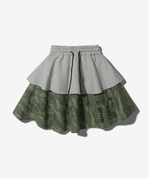 FANSHOW（ファンショー）の「CARGO TIERED FLARE MINI SKIRT - MELANGE（スカート）」