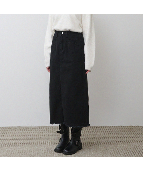 MICANE（ミケーネ）の「マフィンフリンジHラインスカート（スカート・レディース・ブラウン/ブラック・X-SMALL/SMALL/MEDIUM/LARGE/X-LARGE/XX-LARGE）」の2枚目の写真