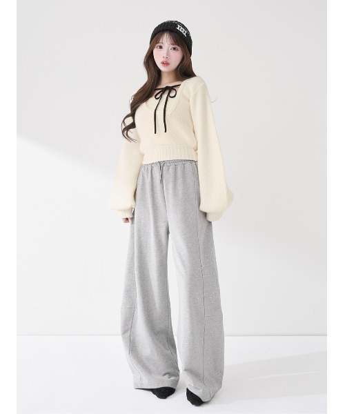 Darich（ダーリッチ）の「アシメレイヤードニットトップス（ニット/セーター・レディース・ベージュ/アイボリー/グレー・FREE）」の6枚目の写真