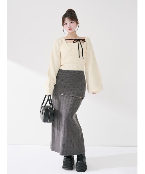 新品　Darich ダーリッチ　アシメレイヤードニットトップス アシメレイヤードニットトップス（ニット/セーター）｜Darich