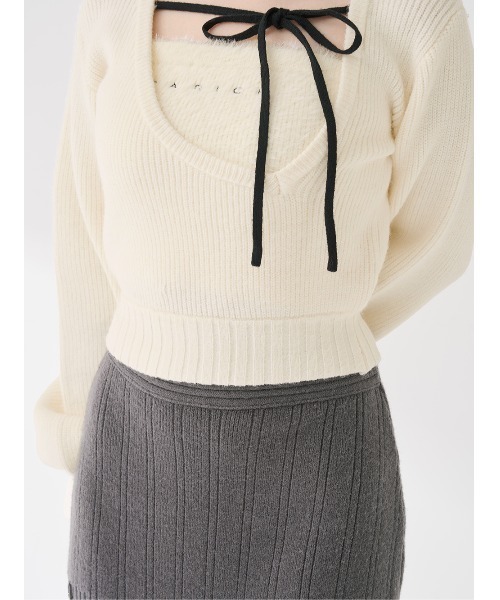 Darich（ダーリッチ）の「アシメレイヤードニットトップス（ニット/セーター・レディース・ベージュ/アイボリー/グレー・FREE）」の18枚目の写真