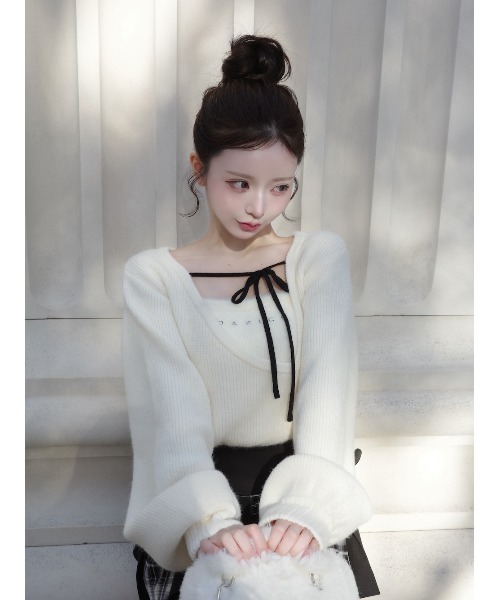 アシメレイヤードニットトップス（ニット/セーター）｜Darich