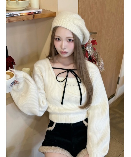 アシメレイヤードニットトップス（ニット/セーター）｜Darich