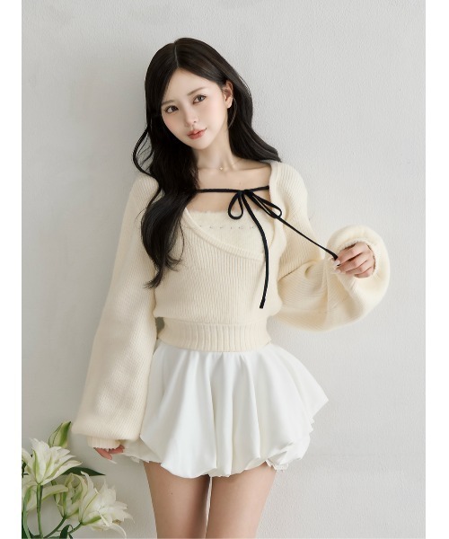 アシメレイヤードニットトップス（ニット/セーター）｜Darich