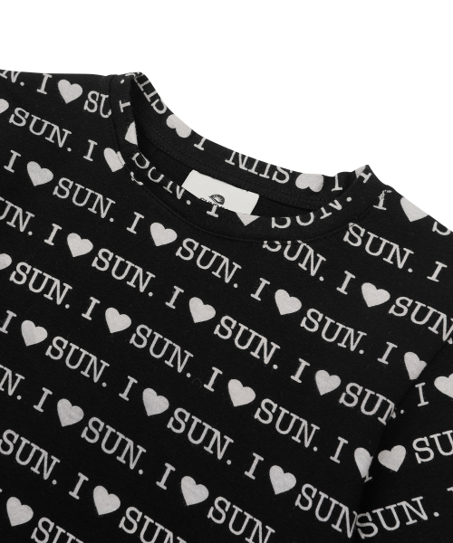 SUNDAY FRUIT MARKET(サンデーフルーツマーケット)の「W) I LOVE SUN TEE BLACK(Tシャツ/カットソー・レディース・その他・SMALL/MEDIUM)」の3枚目の写真