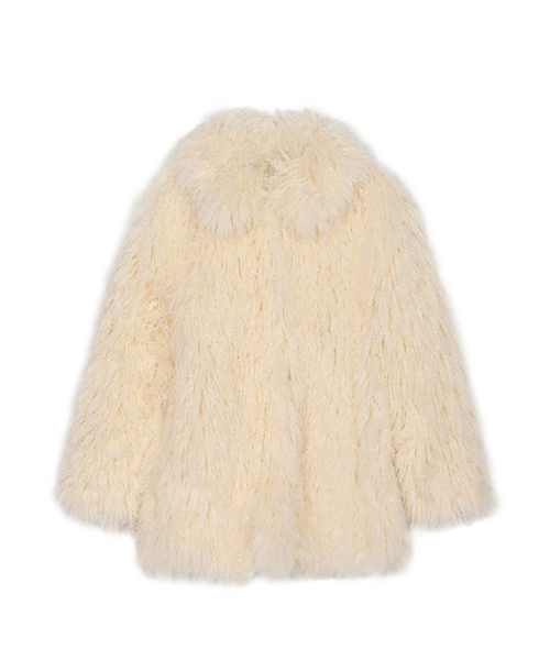THREE TO EIGHTY(スリートゥエイティー)の「FLUFFY FAUX-FUR JACKET IVORY(ムートンコート・レディース・その他・FREE)」の2枚目の写真