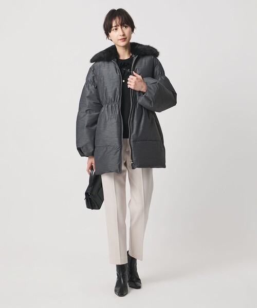 UNITED ARROWS（ユナイテッドアローズ）の「ペプラム ミドル ダウンコート（ダウンジャケット/コート・レディース・ブラック/ダークグレー・38/36）」の5枚目の写真