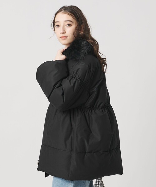 UNITED ARROWS（ユナイテッドアローズ）の「ペプラム ミドル ダウンコート（ダウンジャケット/コート・レディース・ブラック/ダークグレー・38/36）」の8枚目の写真