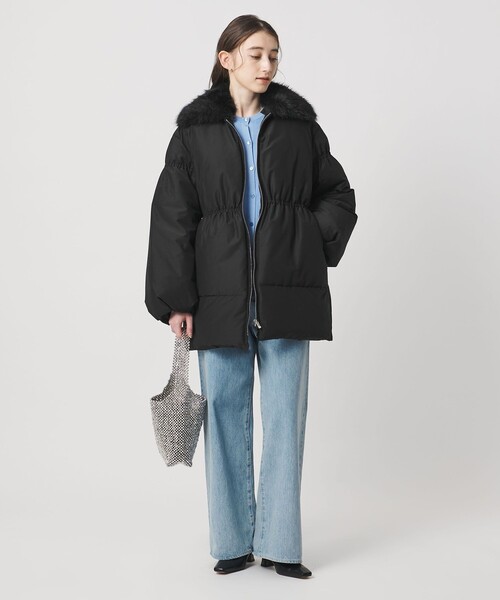 UNITED ARROWS（ユナイテッドアローズ）の「ペプラム ミドル ダウンコート（ダウンジャケット/コート・レディース・ブラック/ダークグレー・38/36）」の9枚目の写真