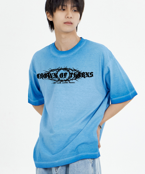 BY.L(バイエル)の「クラウン トロン ピグメント 半袖Tシャツ ブルー(Tシャツ/カットソー・メンズ・その他・MEDIUM/LARGE/X-LARGE/XX-LARGE)」の1枚目の写真