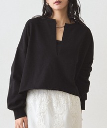 《ショート丈》スキッパーショートスウェット