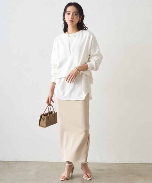 LOUNGEDRESS（ラウンジドレス）の「スキッパーショートスウェット（スウェット・レディース・ライトグレー/オフホワイト/ブラック/ベージュ・FREE）」の5枚目の写真