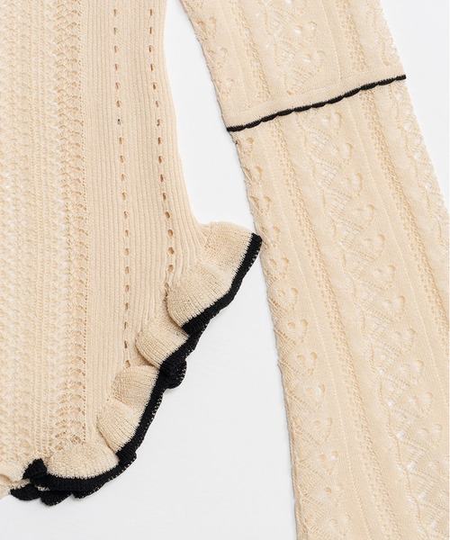 PRANK PROJECT（プランクプロジェクト）の「【2026Spring Pre-Order】クロシェライク2WAYカーディガン / Crochet-Like Frill Bodysuit（ニット/セーター・レディース・ブラック/ベージュ/レッド・FREE）」の22枚目の写真