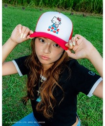 sanrio | サンリオキャラクターズ × ホームゲーム [HOMEGAME] - ハローキティー メッシュキャップ  [HELLO KITTY MESH CAP RED HG251406](キャップ)