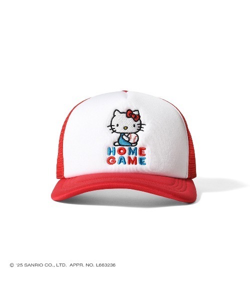 sanrio（サンリオ）の「サンリオキャラクターズ × ホームゲーム [HOMEGAME] - ハローキティー メッシュキャップ  [HELLO KITTY MESH CAP RED HG251406]（キャップ・レディース・レッド・FREE）」の4枚目の写真