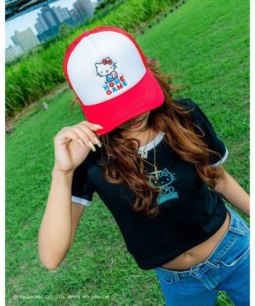 sanrio（サンリオ）の「サンリオキャラクターズ × ホームゲーム [HOMEGAME] - ハローキティー メッシュキャップ  [HELLO KITTY MESH CAP RED HG251406]（キャップ・レディース・レッド・FREE）」の10枚目の写真
