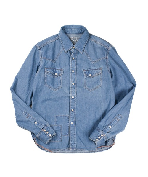 TMT（ティーエムティー）の「【TMT/ティーエムティー】DENIM WESTEN SHIRTS（シャツ/ブラウス・メンズ・インディゴブルー/ライトインディゴブルー・SMALL）」の2枚目の写真