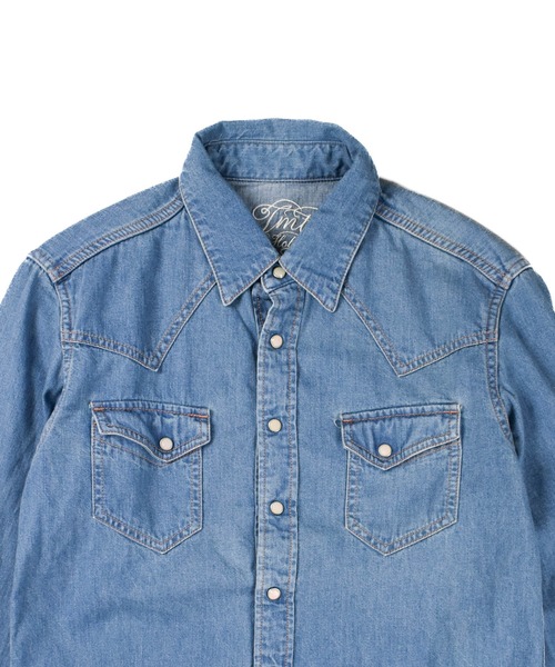 TMT（ティーエムティー）の「【TMT/ティーエムティー】DENIM WESTEN SHIRTS（シャツ/ブラウス・メンズ・インディゴブルー/ライトインディゴブルー・SMALL）」の4枚目の写真