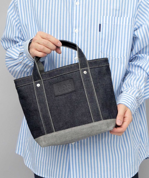 日本製 倉敷デニム×姫路レザー ハンドトートバッグ ミニトートバッグ