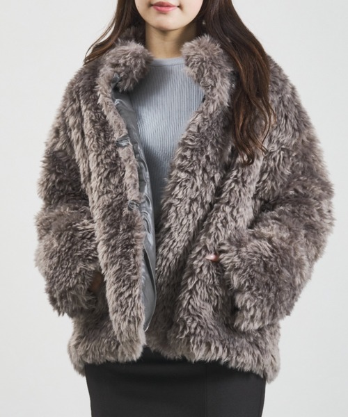 31 Sons de mode（トランテアン　ソン　ドゥ　モード）の「2025秋冬新作 一部店舗限定 シャギーファーショートコート（その他アウター・レディース・ベージュ/チャコールグレー・ﾌﾘ-）」の20枚目の写真