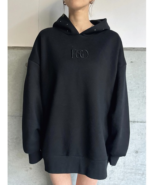 EGOIST（エゴイスト）の「ラインストーンフードトップス（パーカー・レディース・ホワイト/ブラック・FREE）」の15枚目の写真