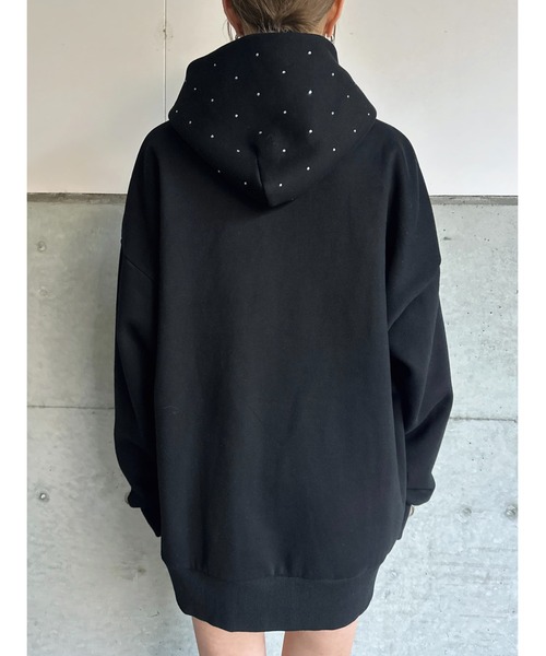 EGOIST（エゴイスト）の「ラインストーンフードトップス（パーカー・レディース・ホワイト/ブラック・FREE）」の17枚目の写真