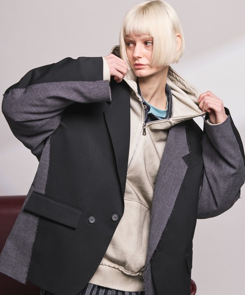 UNISEX》Cut-off Layering Prime-Over Jacket/カットオフレイヤリング