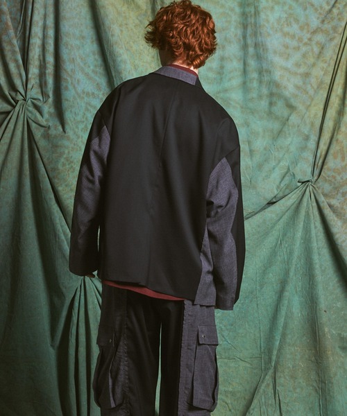 MAISON SPECIAL（メゾンスペシャル）の「《UNISEX》Cut-off Layering Prime-Over Jacket/カットオフレイヤリングプライムオーバージャケット【MAISON SPECIAL/メゾンスペシャル】■セットアップ対応■（テーラードジャケット・メンズ・チャコールグレー/ブラック・0/1/2）」の16枚目の写真
