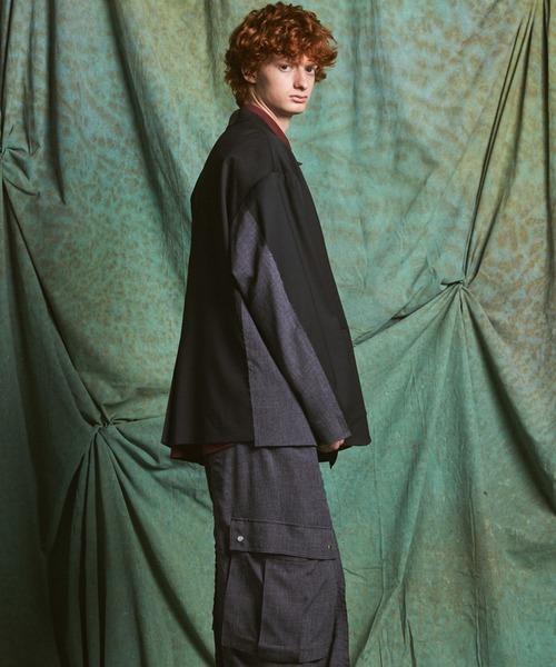 MAISON SPECIAL（メゾンスペシャル）の「《UNISEX》Cut-off Layering Prime-Over Jacket/カットオフレイヤリングプライムオーバージャケット【MAISON SPECIAL/メゾンスペシャル】■セットアップ対応■（テーラードジャケット・メンズ・チャコールグレー/ブラック・0/1/2）」の15枚目の写真