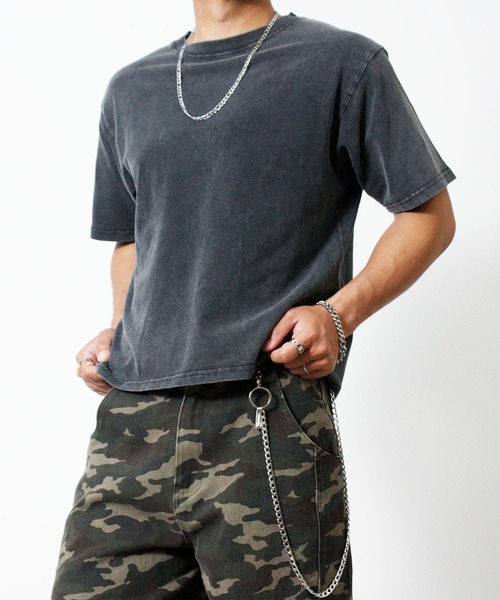 NYLAUS（ナイラス）の「【Nylaus】ショート丈 半袖 クルーネックTシャツ ヴィンテージ カモフラ（Tシャツ/カットソー・メンズ・ブラック/ホワイト/ブラック系その他/カモフラージュ・L/M）」の3枚目の写真