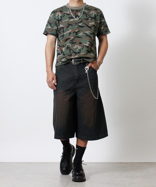 NYLAUS（ナイラス）の「【Nylaus】ショート丈 半袖 クルーネックTシャツ ヴィンテージ カモフラ（Tシャツ/カットソー・メンズ・ブラック/ホワイト/ブラック系その他/カモフラージュ・L/M）」の7枚目の写真