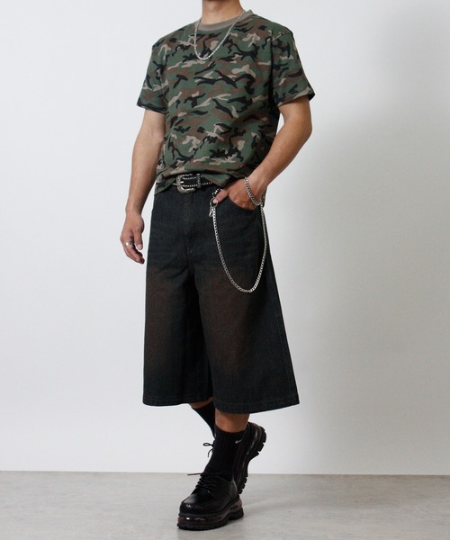 NYLAUS（ナイラス）の「【Nylaus】ショート丈 半袖 クルーネックTシャツ ヴィンテージ カモフラ（Tシャツ/カットソー・メンズ・ブラック/ホワイト/ブラック系その他/カモフラージュ・L/M）」の9枚目の写真