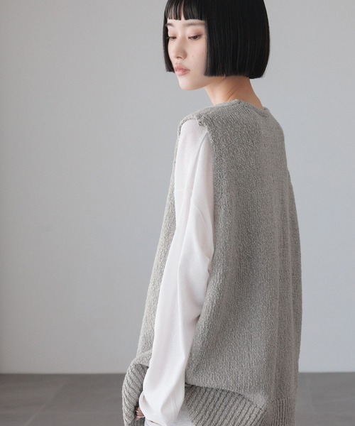 LOWRYS FARM（ローリーズファーム）の「ラメスラブＺＩＰベスト　644675（ベスト・レディース・グレー/アイボリー/ベージュ/ネイビー・FREE）」の16枚目の写真