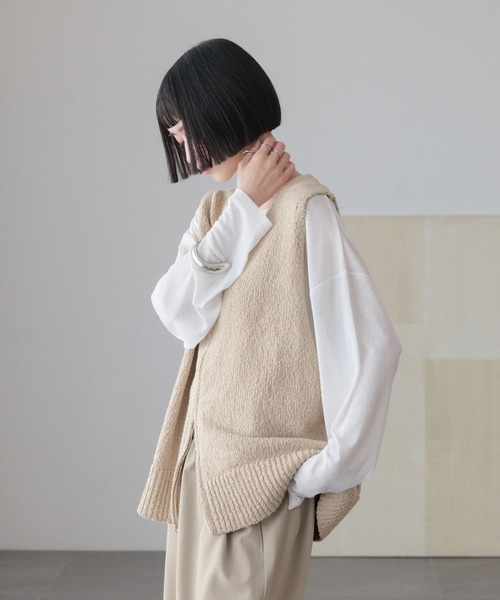 LOWRYS FARM（ローリーズファーム）の「ラメスラブＺＩＰベスト　644675（ベスト・レディース・グレー/アイボリー/ベージュ/ネイビー・FREE）」の21枚目の写真