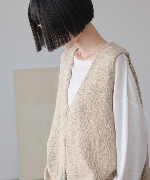 LOWRYS FARM（ローリーズファーム）の「ラメスラブＺＩＰベスト　644675（ベスト・レディース・グレー/アイボリー/ベージュ/ネイビー・FREE）」の22枚目の写真