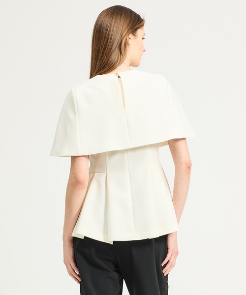 ESTNATION（エストネーション）の「ESTNATION / ケープフレアブラウス《EXCLUSIVE》（シャツ/ブラウス・レディース・オフホワイト/ネイビー・38/36）」の3枚目の写真