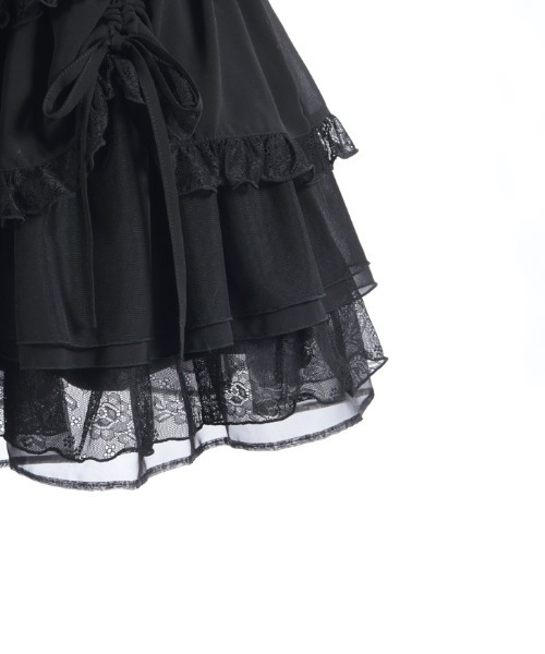 axes femme POETIQUE(アクシーズファムポエティック)の「ドロスト×ティアードミニスカート(スカート・レディース・ラベンダー/ホワイト/ブラック・MEDIUM)」の7枚目の写真