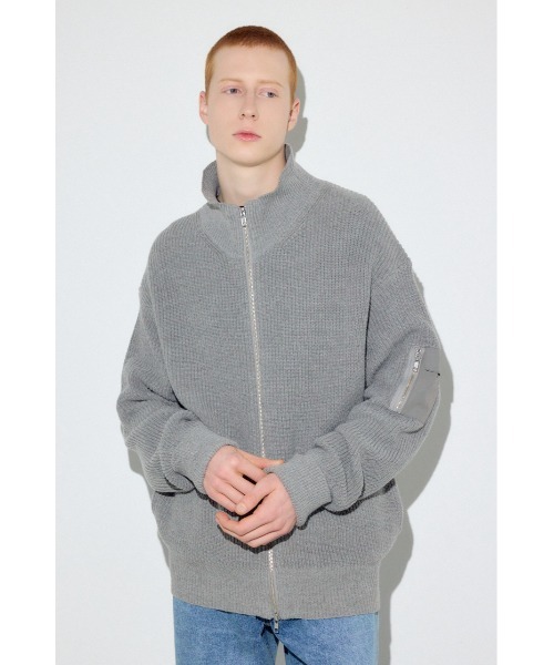 スタンドカラーWジップニット（ニット/セーター）｜AZUL BY MOUSSY