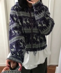 フリースジャケット ジップアップ フード付き」に該当するファッション