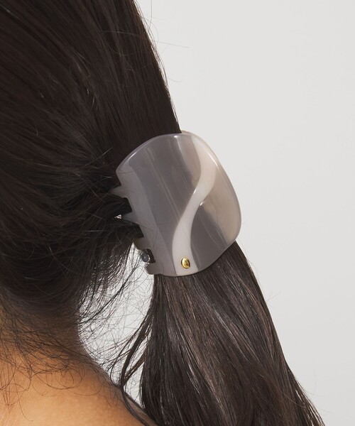 green label relaxing（グリーンレーベルリラクシング）の「【WEB限定】マーブル ライン ヘアクリップ / バンズクリップ（バレッタ/ヘアクリップ・レディース・ライトグレー/ベージュ・FREE）」の5枚目の写真