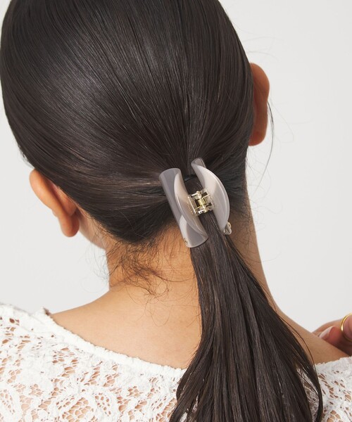 green label relaxing（グリーンレーベルリラクシング）の「【WEB限定】マーブル ライン ヘアクリップ / バンズクリップ（バレッタ/ヘアクリップ・レディース・ライトグレー/ベージュ・FREE）」の15枚目の写真
