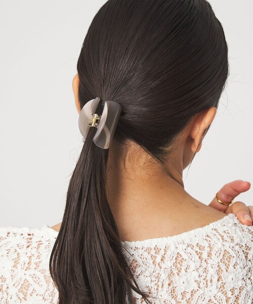 green label relaxing（グリーンレーベルリラクシング）の「【WEB限定】マーブル ライン ヘアクリップ / バンズクリップ（バレッタ/ヘアクリップ・レディース・ライトグレー/ベージュ・FREE）」の16枚目の写真