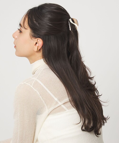 green label relaxing（グリーンレーベルリラクシング）の「【WEB限定】マーブル ライン ヘアクリップ / バンズクリップ（バレッタ/ヘアクリップ・レディース・ライトグレー/ベージュ・FREE）」の19枚目の写真