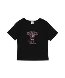 パピースキャラクタークロップ半袖Tシャツ(ブラック)