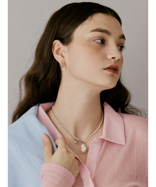 VINTAGE HOLLYWOOD(ビンテージハリウッド)の「Baroque Pearl Layered Necklace_VH2479NE010M(ネックレス・レディース・シルバー・FREE)」の3枚目の写真