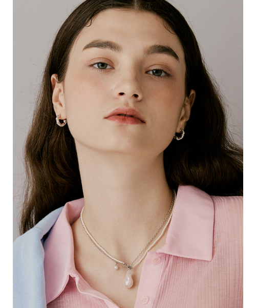 VINTAGE HOLLYWOOD(ビンテージハリウッド)の「Baroque Pearl Layered Necklace_VH2479NE010M(ネックレス・レディース・シルバー・FREE)」の4枚目の写真